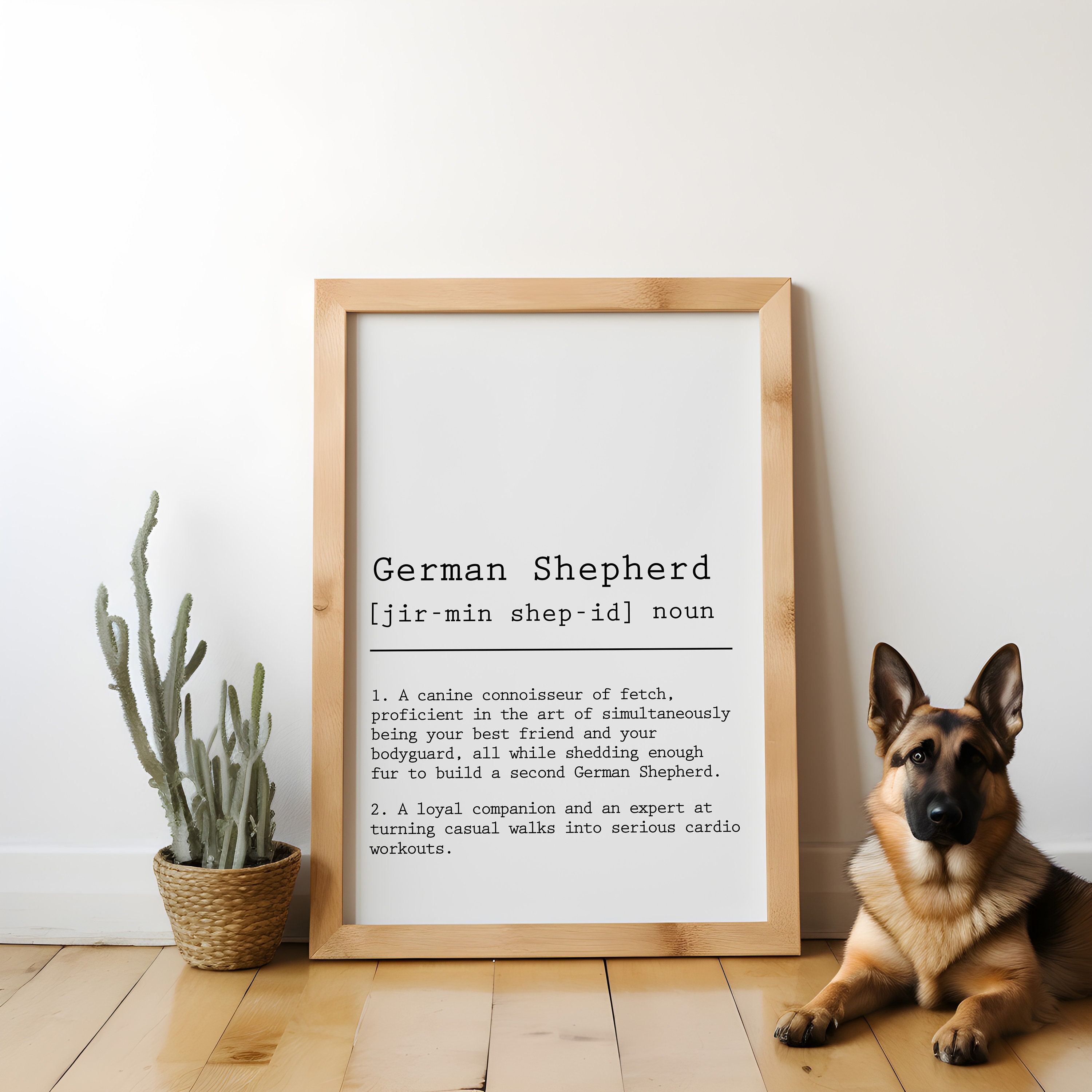 Funny German Shepherd Dictionary Definition Wall Art Definition Print