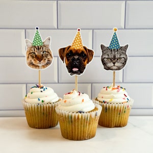 Custom Photo Cupcake Toppers for Pets