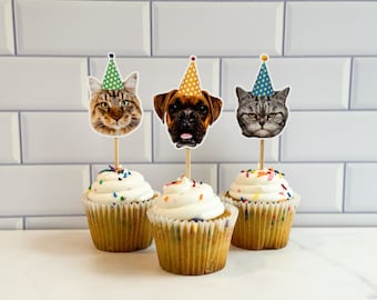 Custom Photo Cupcake Toppers for Pets
