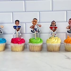 Custom Photo Football Cupcake Toppers