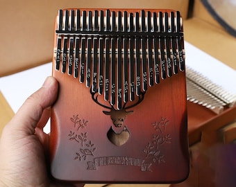 17/21 Tasten Mahagoni Holz Finger Klavier, Jubiläumsgeschenk, Kinderspielzeug, Kalimba mit Stimmhammer, Kalimba Musikinstrument, Weihnachtsgeschenk