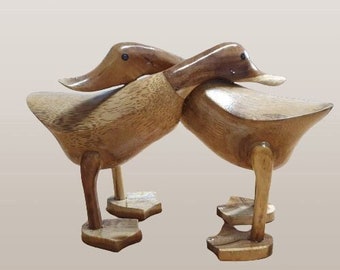 Bamboo Hugging Ducks Ornament, Duck Statue, Sculpture, Home Decoration