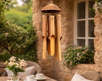 Wind chime - Natural Bamboo and Coconut wooden chime