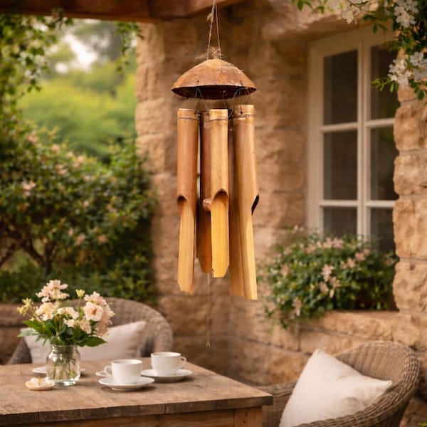 Wind chime - Natural Bamboo and Coconut wooden chime
