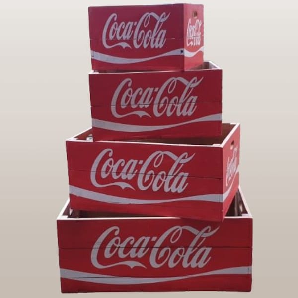 Handmade and Hand Painted Wooden Crates Coca Cola Design