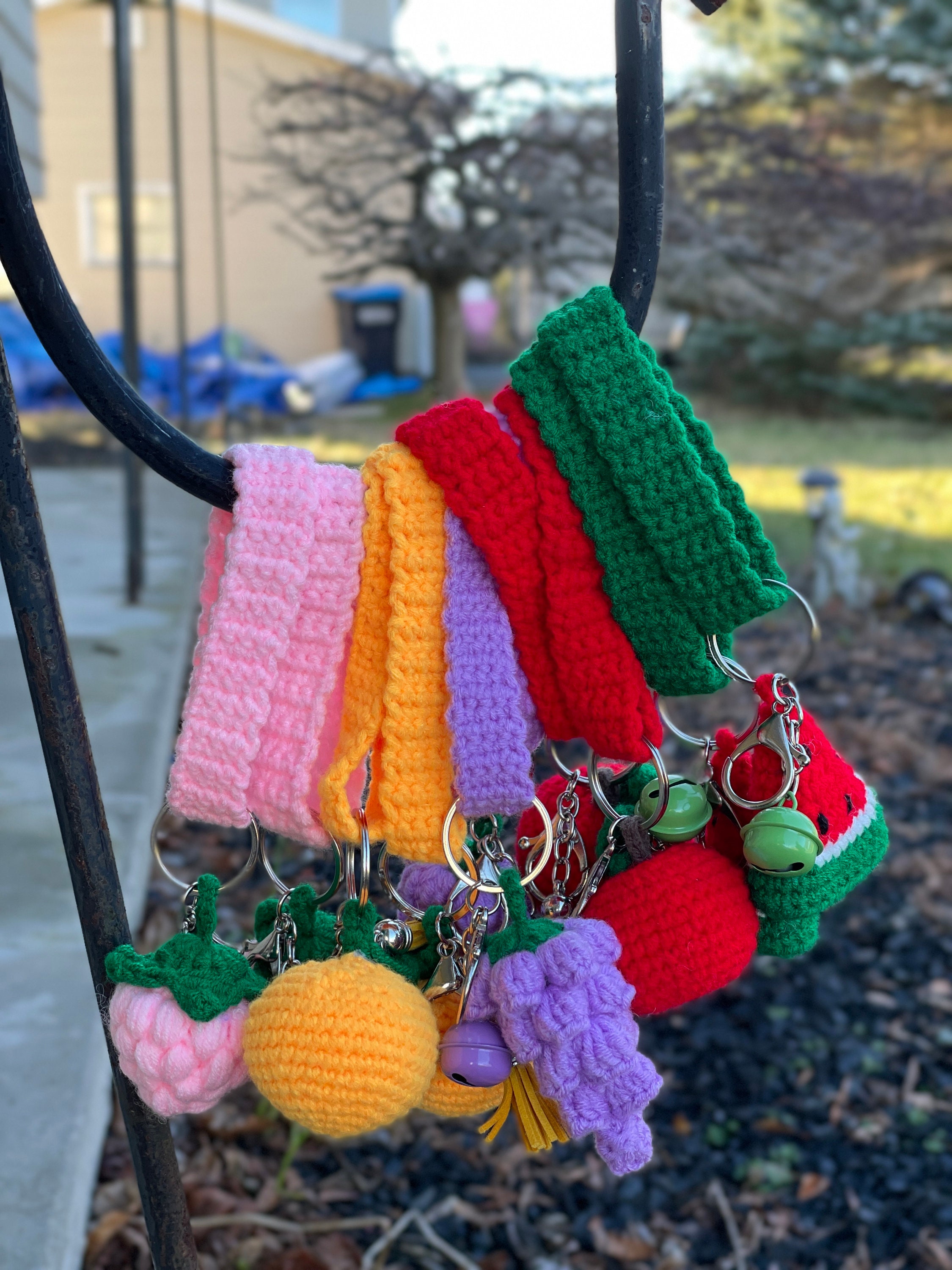 Handmade Crochet Cute Fruit Keychain - Creative Handcrafted Bag Charm ...