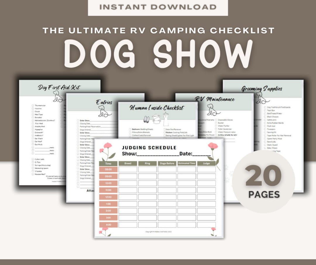 Dog Show RV Camping Checklist, What to Take Traveling to a Dog Show, RV ...