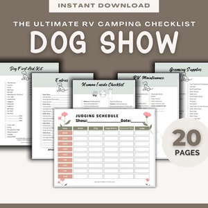 Dog Show RV Camping Checklist 2025, What to take traveling to a dog show, RV camping trip checklist planner, Dog Show Leads, Dog Show Lead