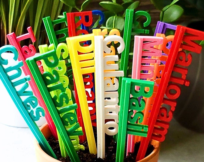 Herb Garden Markers | Garden Plant Labels | Herb Label Spikes | Herb Marker Stakes | Herb Identifier | Plant Identifier