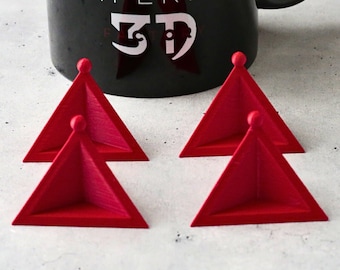 Painting Staining Pyramid Stands with Knob - Set of 4 | 3D Printed Painting Tool | Finishing Staining Supports | Woodworking Paint Support