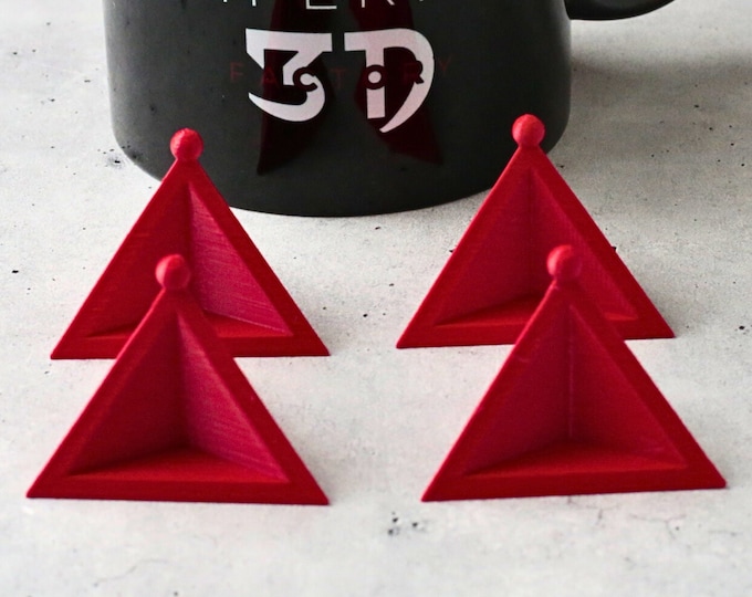 Painting Staining Pyramid Stands with Knob - Set of 4 | 3D Printed Painting Tool | Finishing Staining Supports | Woodworking Paint Support