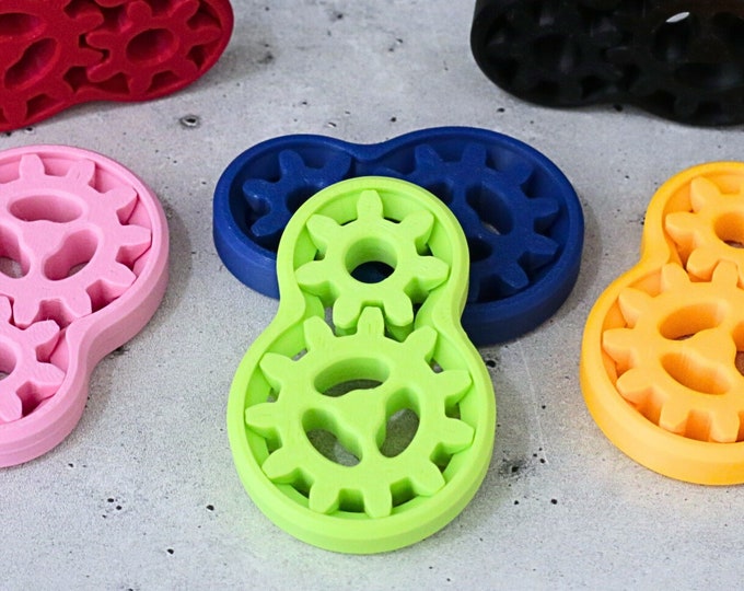 Gear Fidget Spinner Keychain | 3D Printed Fidget Spinner Toy | 20 Color Choices | Gear Fidget | Gift for Child Son Daughter