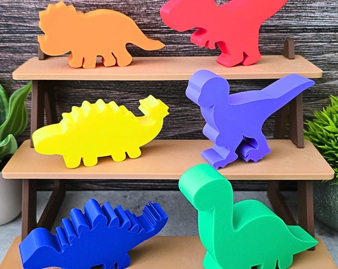 Baby Dinosaur Set | 3D Printed Dino Toys for Kids | Montessori STEM Gift | 6 or 9 Piece Set | Rainbow, Pastel, Glow-in-the-Dark