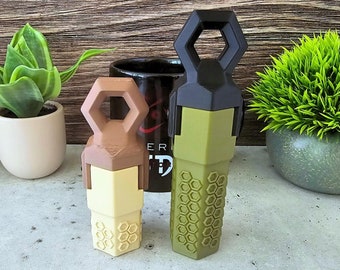 EDC Canister Bottle Snap Shut Lid 3D Print | Carabiner Attachment Everyday Carry Hiking Backpacking Go-Bags Rock Climbing Emergency Prep