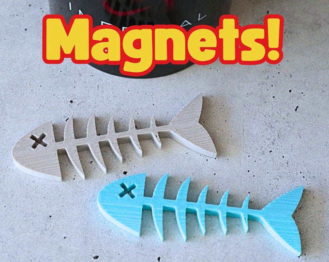 Fishbone Skeleton Magnet | 3D Printed Fishbone Magnet | Nautical Wood Design | Cute Magnet | Refrigerator Magnet