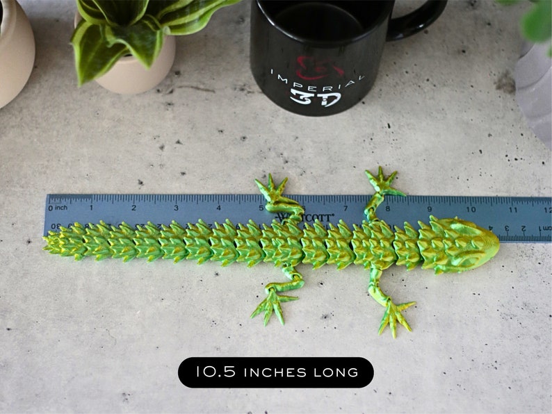 3D Printed Spiked Lizard: Articulated Metallic Flexi Fidget - Etsy
