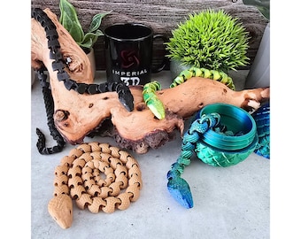 3D Printed Articulated Snake Flexi Toy: Color-Changing PLA, STEM Gift