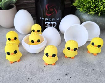 Articulated Baby Chick Toy: 3D Printed Fidget w/Optional Egg Container