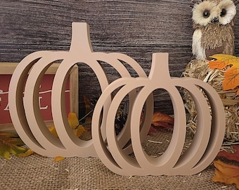 Pumpkin Outline Fall Home Decoration | Boho Minimalist Autumn Decor | 4 Fall Colors | 3D Printed Tabletop & Countertop Accent