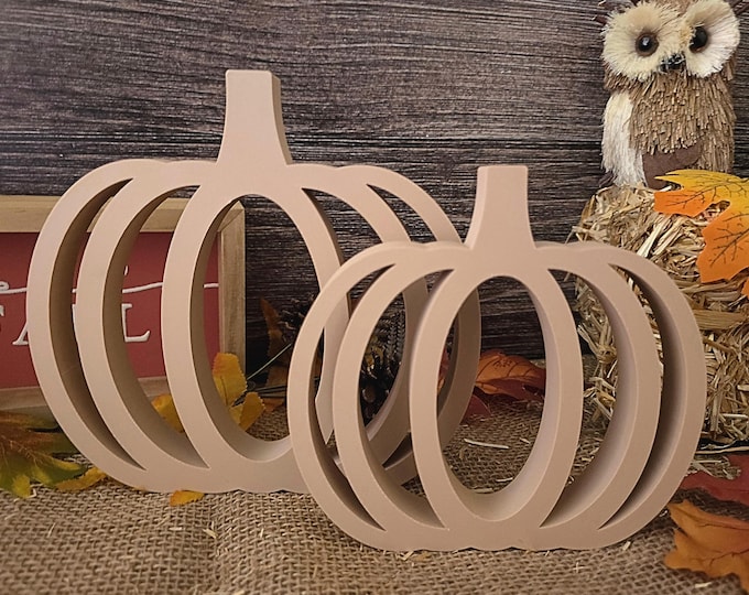Pumpkin Outline Fall Home Decoration | Boho Minimalist Autumn Decor | 4 Fall Colors | 3D Printed Tabletop & Countertop Accent