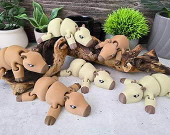 Articulated Capybara Fidget Toy: 3D Printed Flexi Animal Desk Toy