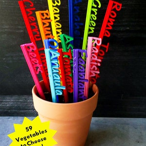 Marcadores para huertos: PLA de origen vegetal, púas identificadoras de verduras.