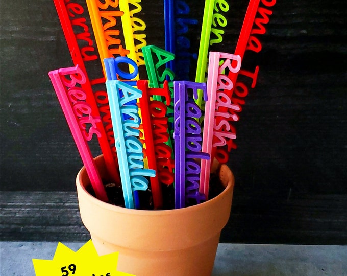 Vegetable Garden Markers | Garden Plant Spikes | Veggie Marker Spikes | Vegetable Marker Stakes | Vegetable Identifier | Plant Identifier