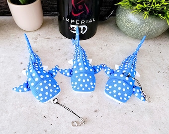 Articulated Whale Shark Keychain Flexi | 3D Printed Flexible Shark | Ocean Animal Keychain for Kids Students Adults | Gift for Shark Lovers