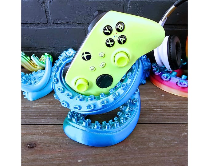 Tentacle Xbox Controller Stand | 3D Printed Holder for Xbox Series X S Controllers | Gamer Gear Gift | Metallic & Color-Changing Options