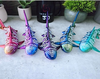 Articulated Tiger Shark: 3D Printed Metallic Color Changing Flexi