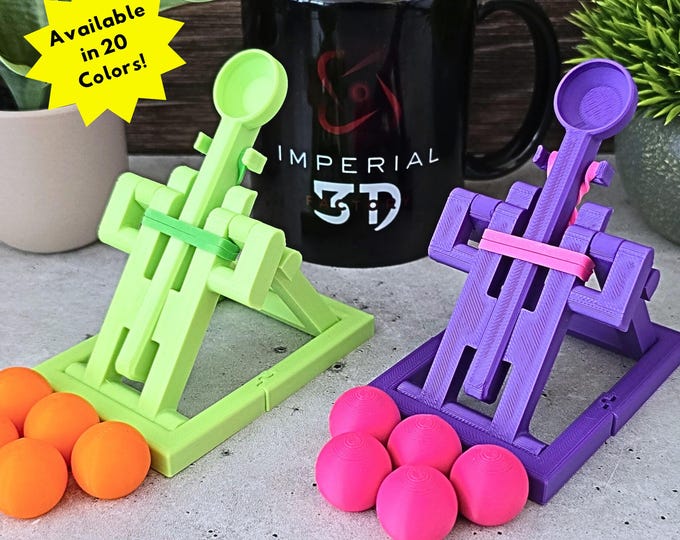 Folding Catapult Travel Toy | 5 Balls Included | 20 Colors | 3D Printed Toy | Gift for Son Daughter Child Father Mother Student