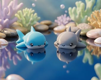 Baby Shark Flexi Fidget Toy: 3D Printed Shark Keychain or Magnet