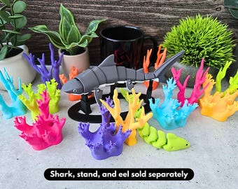 3D Printed Coral Decor Set: Vibrant Reef Pieces for Dioramas, Aquariums (2 or 6-Piece)