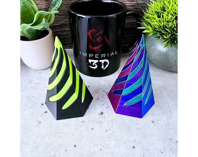 Hexagon Cone Impossible Passthrough | 3D Printed Vortex Fidget | Optical Illusion Sensory Toy | Stress Relief | Unique Gift | Montessori