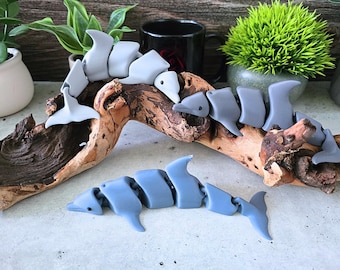Articulated Dolphin Flexi Fidget: 3D Printed Ocean Desk Decor