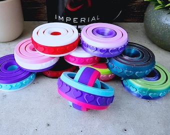 Heart Gyroscope Ring Fidget | 3D Printed Gyroscopic Fidget | 10 Unique Color Options | 3 Ring Fidget for Children and Adults | Stem Sensory