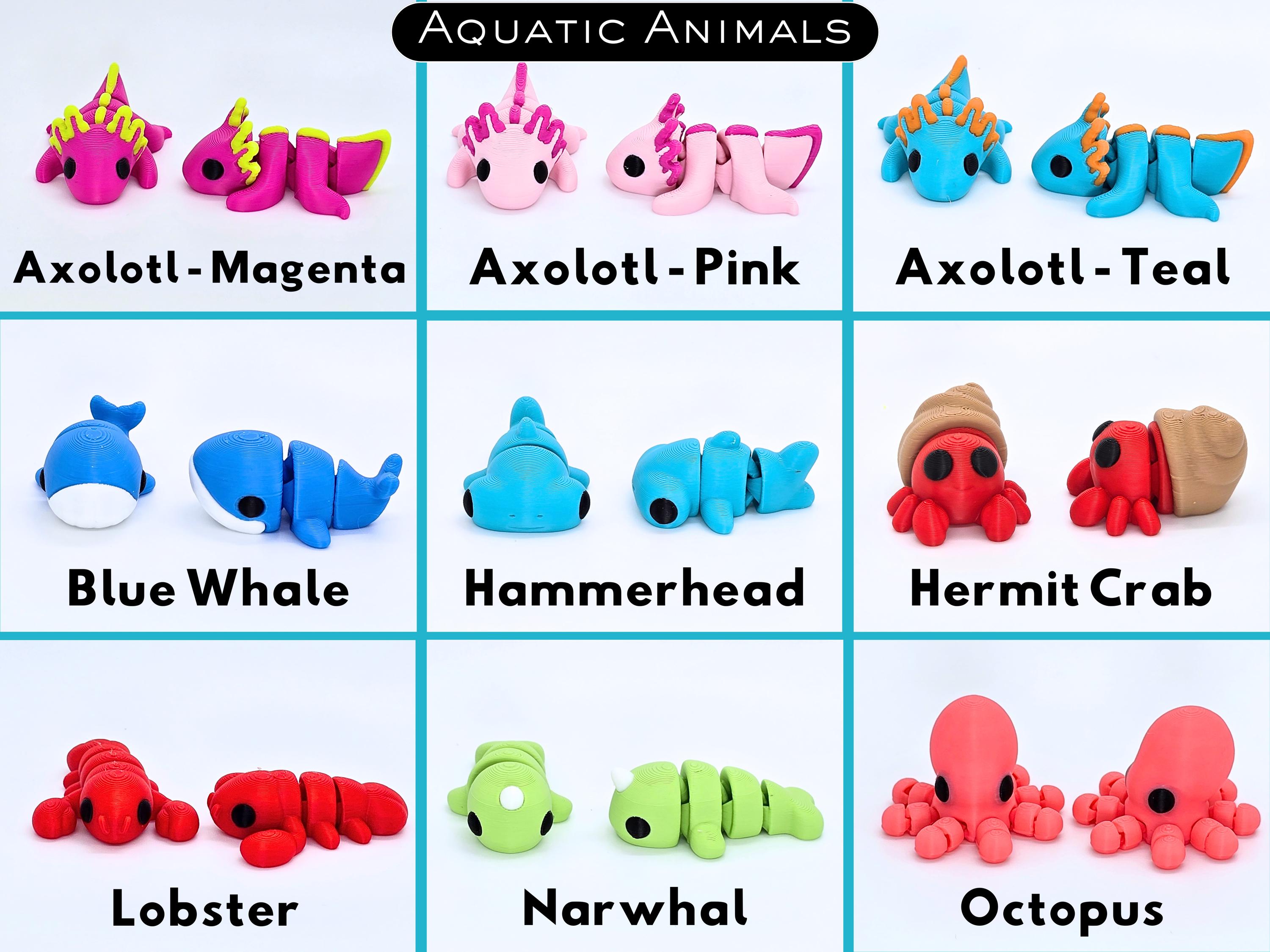 Articulated Baby Animals Flexis: 2-3 Inch 3D Printed Fidget Toys - Etsy ...