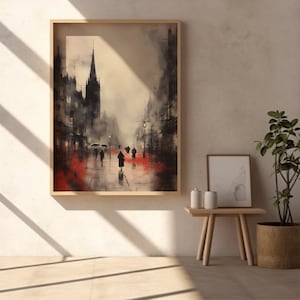 Buchanan Street Glasgow Print, contemporary city landscape wall art, home decor digital print, Scottish art