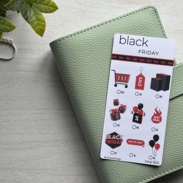 Black Friday Savings Challenge | Laminated | Glossy Finish | Cash Stuffing