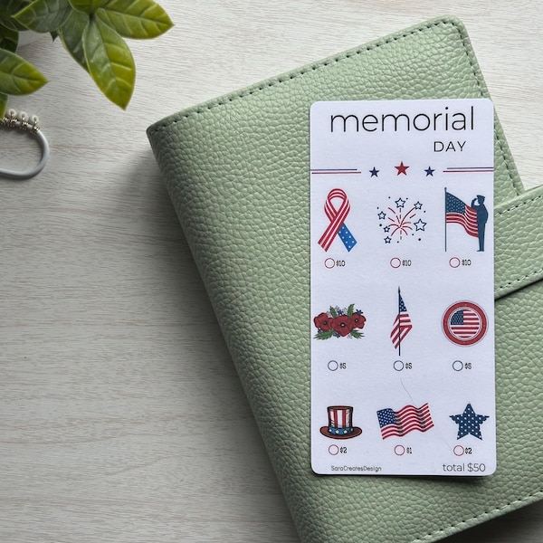 Memorial Day Savings Challenge | Laminated | Glossy Finish | Cash Stuffing