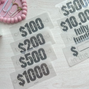 Cash Placeholders | Laminated | Glossy Finish | Cash Stuffing