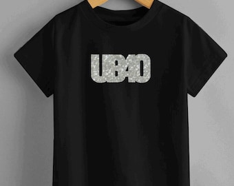 Ub40 T-shirts, ub40 world tour, ub40 merch, featuring Ali Campbell, red red wine, many rivers to cross, in memory of Astro, Unprecedented