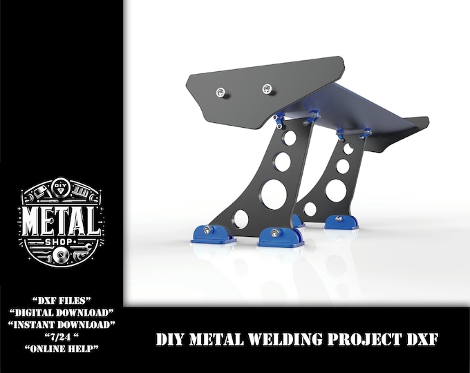Featured listing image: DIY Custom Spoiler Project Dxf Files for Plasma, Diy Aluminum Spoiler Welding Kit Dxf Plans, Dxf files for lasercut, diy car accessories