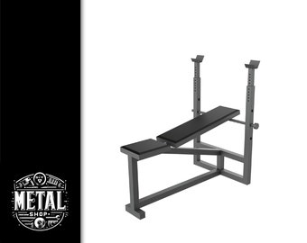 Puede incluir: Un proyecto de soldadura de metal DIY para un banco de pesas. El banco está hecho de metal y tiene un asiento acolchado negro. El banco es ajustable y se puede utilizar para una variedad de ejercicios. La descarga digital incluye archivos DXF para el proyecto.