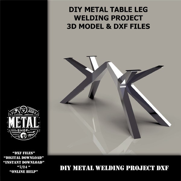 DIY Metal Profile Table Leg Welding Project Plans, digital files download, diy weld kit, project templates, metal profile diy project