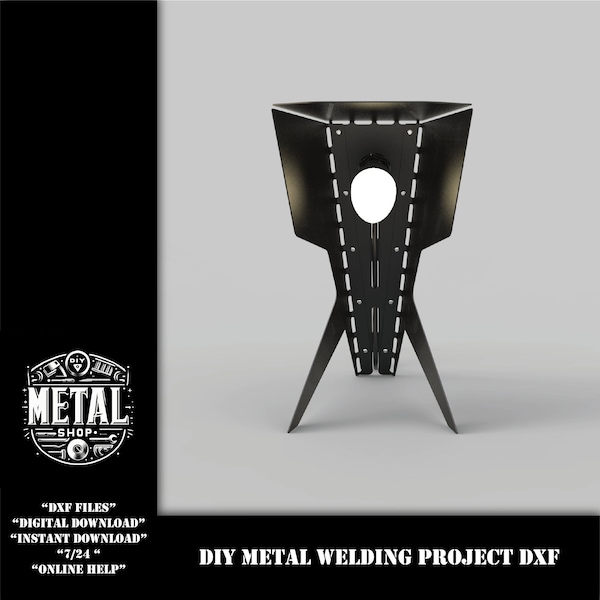 DIY Sheet Metal Desktop Lamp Welding Project Plans Dxf files, diy weld kit, welding project templates, metal diy project