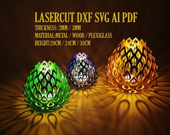 Tealight Holder SVG DXF Bundle, Laser Cut Candle Stand (Digital Download)
