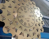 Butterfly Metal Wall Clock Design DXF File: 3D Patterned Art
