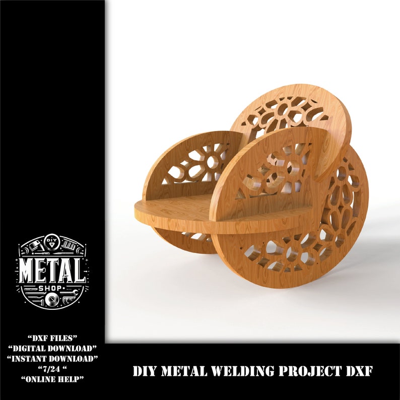 Ornamental Wooden Rocker DXF Files: 2-inch Router Project (digital ...