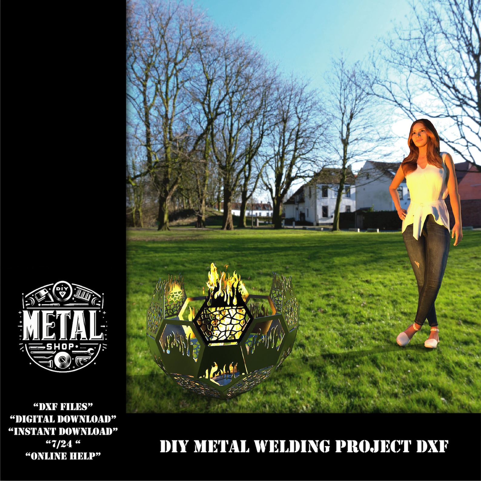 DIY Metal Dodecahedron Firepit Welding Project Plans Dxf for Plasma